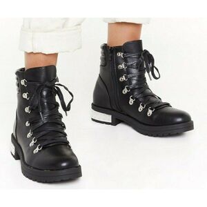 Nasty Gal D ring  Women's 7 Black Hiker boots - New